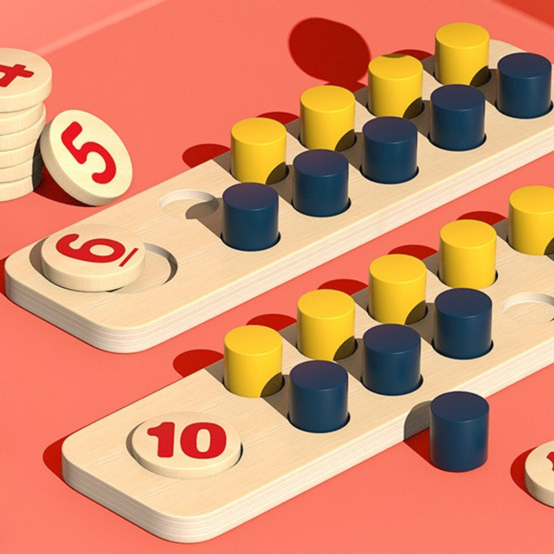 Basic Montessori Counting Pegs Number Counting Sticks Boards - HAPPY GUMNUT
