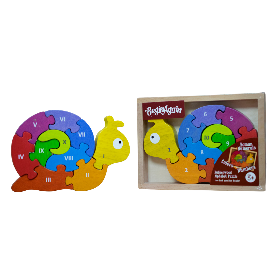 Wooden Colourful Learning Basic Number Counting Snail Puzzle