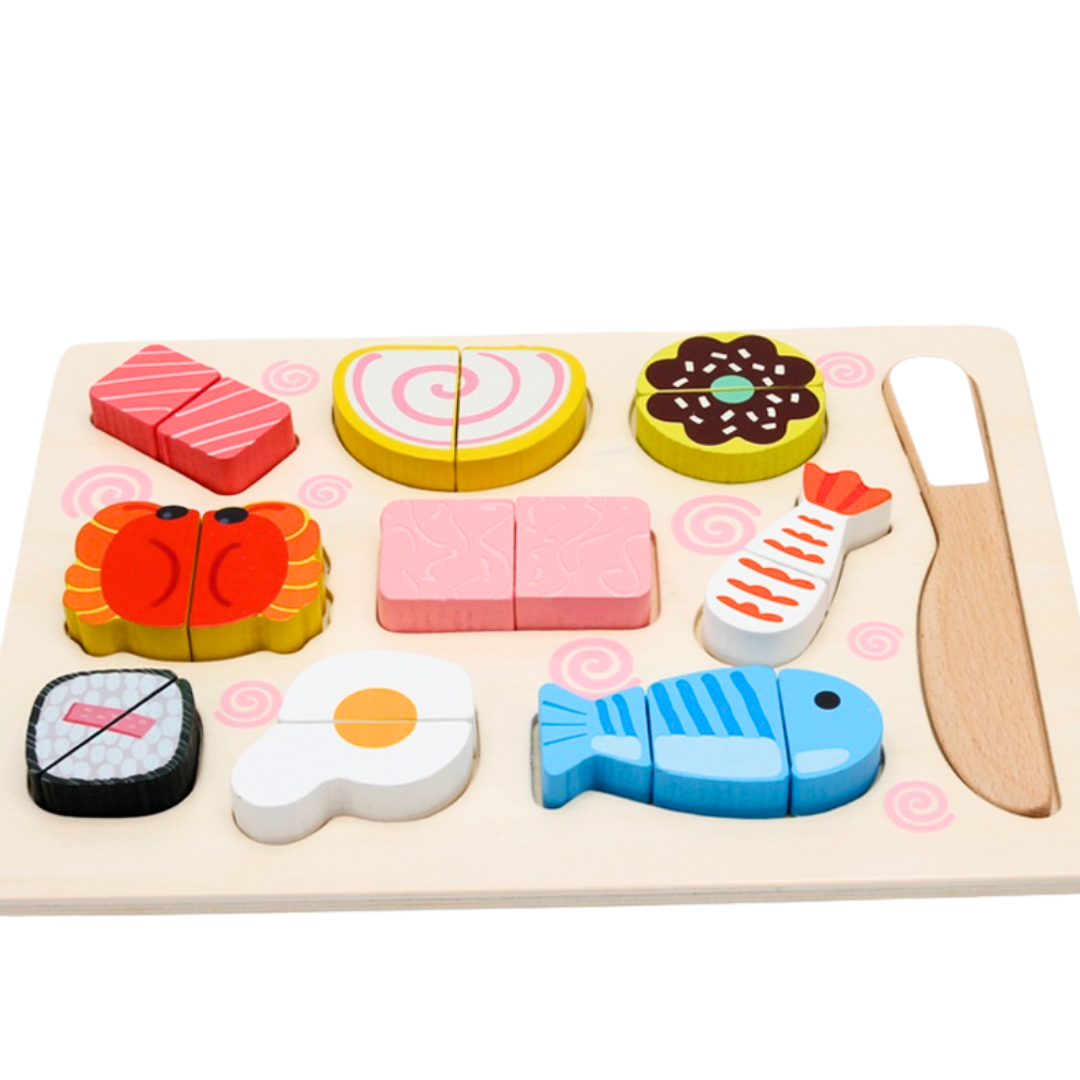 Wooden Seafood and Sushi Cutting Puzzle Magnetic Cutting Board - HAPPY GUMNUT
