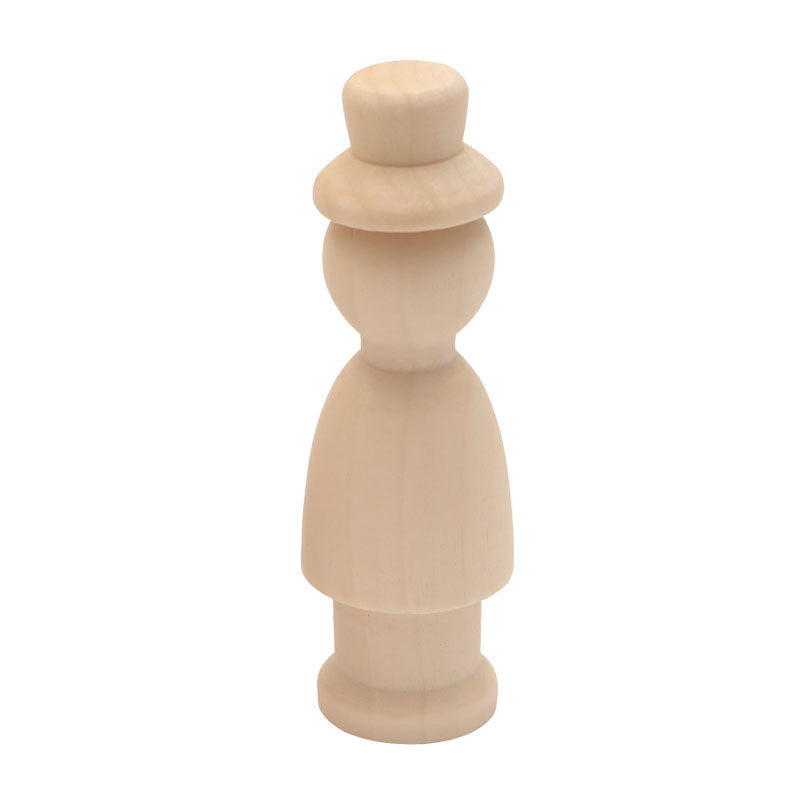 Husband and Wife Peg Doll Loose Set of 2 Natural Wood DIY Loose Parts Kids Craft Wooden toys