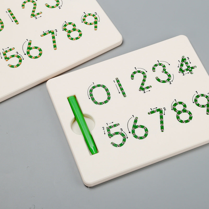 Number Magnetic Beads Tracing Board with Pen