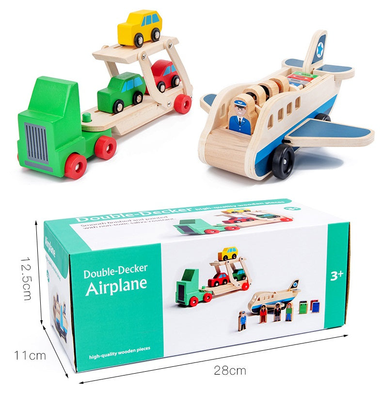 Wooden Airplane with People Kids Plane Toy - HAPPY GUMNUT