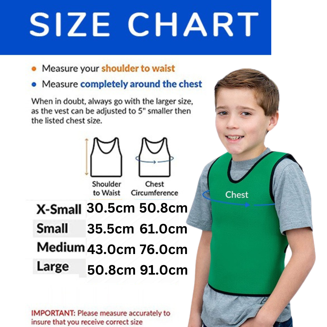 Sensory Compression Pressure Vest With adjustable Weights (BLUE & BLACK)