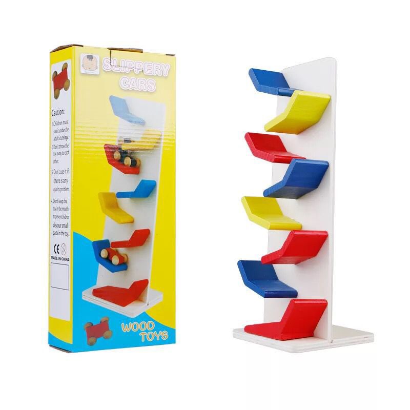 Wooden Zig Zag Car Race Track Tower B
