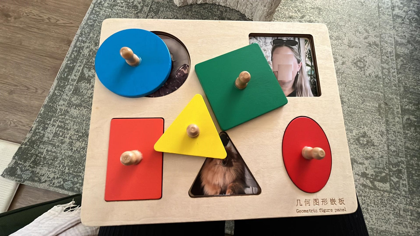 Montessori First Shape Geometric Puzzle Kids Knob Board