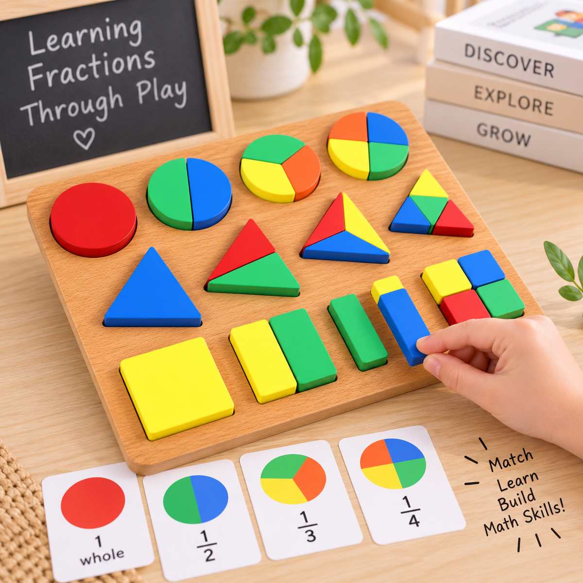 Large Geometric Shape and Fractions Board - HAPPY GUMNUT