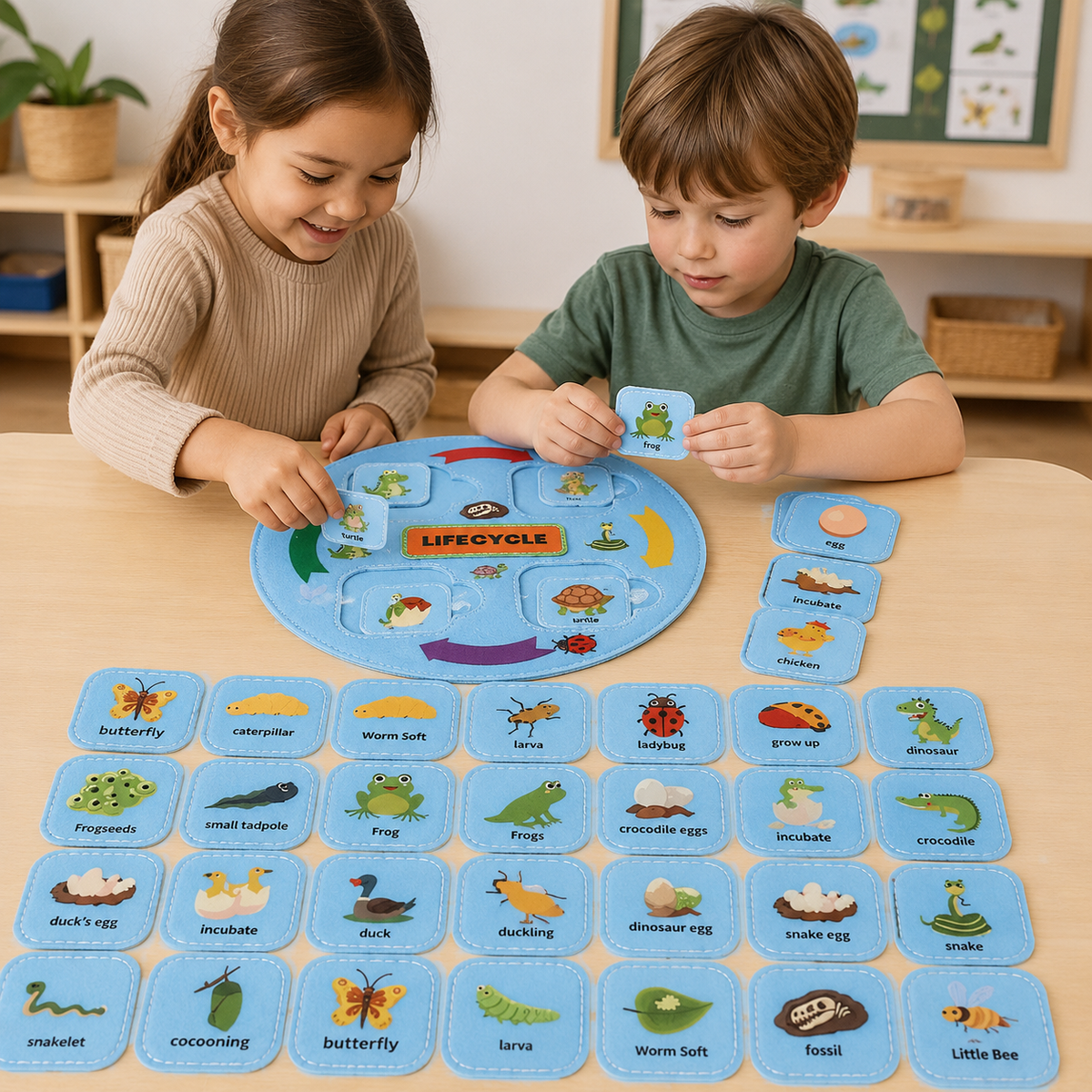 Portable Felt Activity Learning Life Cycle of Animals - HAPPY GUMNUT
