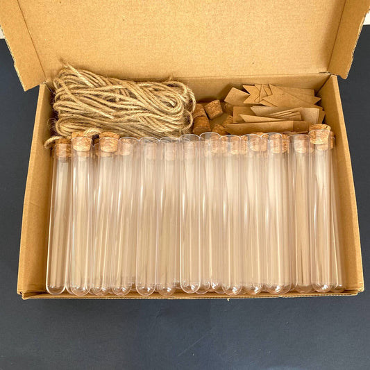 38 of 150mm Corked Test Tubes  Arts and Craft Bundle Clear Plastic Test Tubes with Corks