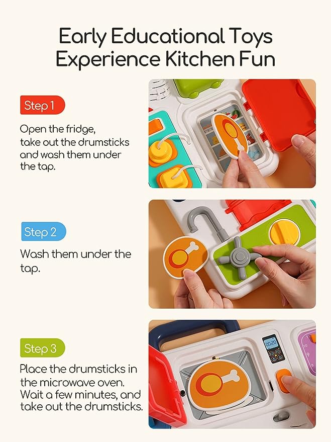 Kids Busyboard with Sounds and Light Lock and Key Door Hinges !
