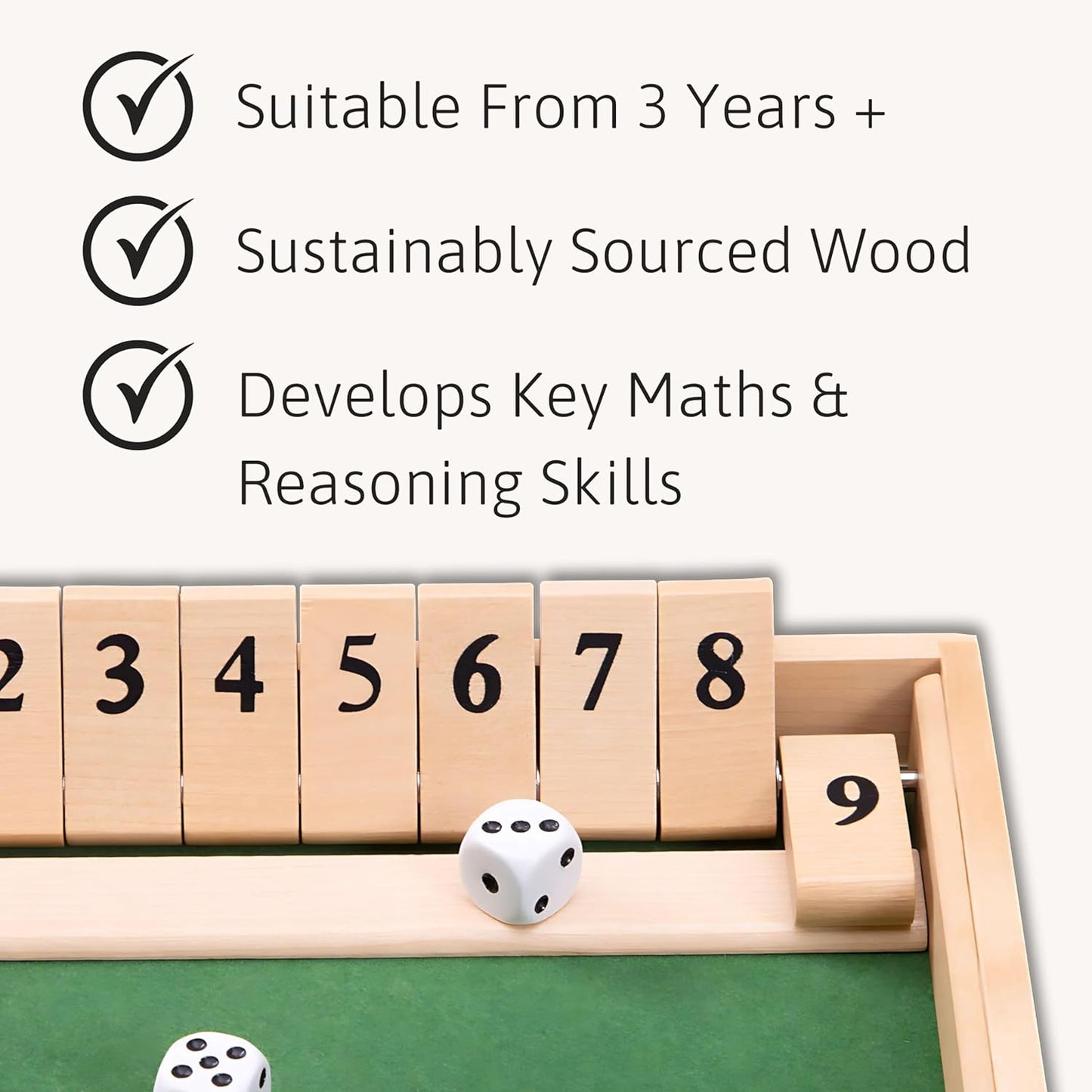 Jaques of London Deluxe Shut the Box Board Game - HAPPY GUMNUT