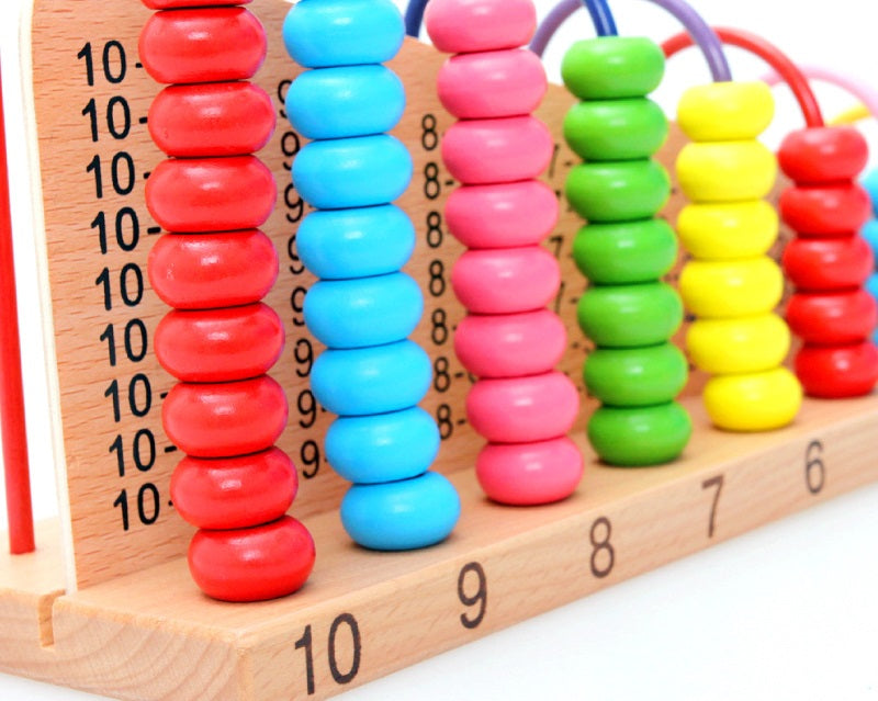 Wooden Abacus Toy Beads Counting Add and Subtract Maths Learning Game