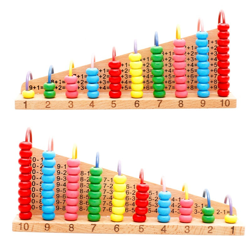 Wooden Abacus Toy Beads Counting Add and Subtract Maths Learning Game