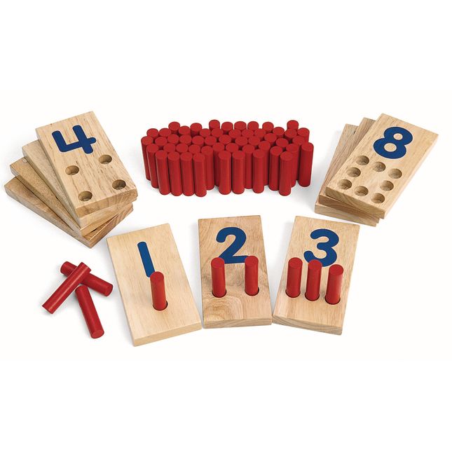 X Large Excellerations Montessori Counting Pegs Number Counting Sticks Boards - HAPPY GUMNUT