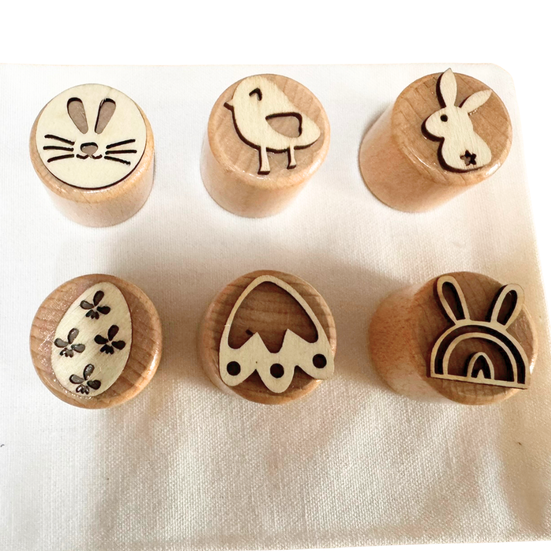 Montessori Kids Wooden Stamps Insects Bee Footprints Animals Butterfly lifecycle Set