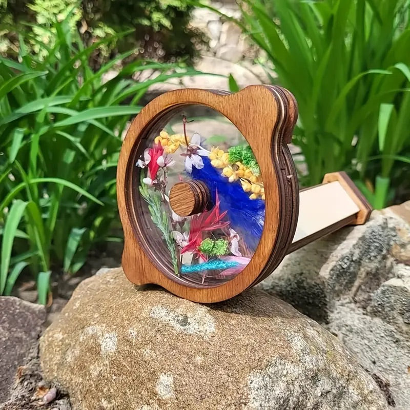 Wooden DIY Kids Kaleidoscope Rotating Sensory Toys
