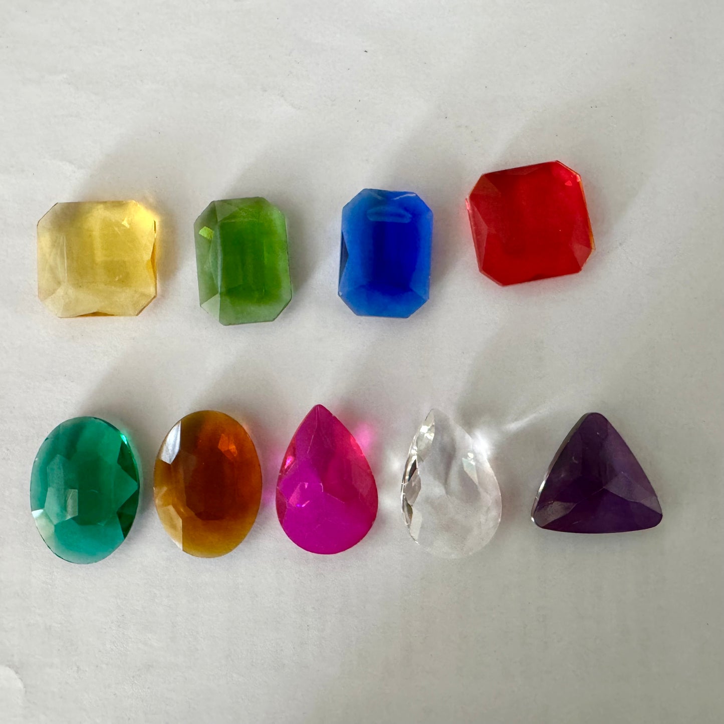 Sparkling Glass Gems Gemstone Loose Part Play Kids Treasure Gift Set of 9