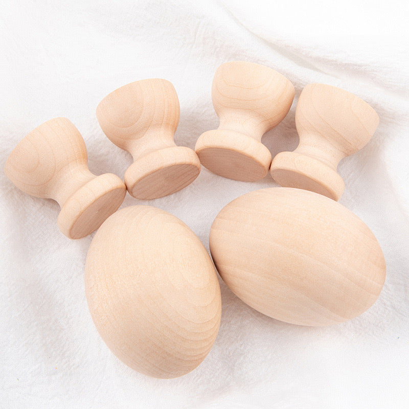Jumbo Solid Wooden Egg Natural Finish DIY Craft Egg - HAPPY GUMNUT