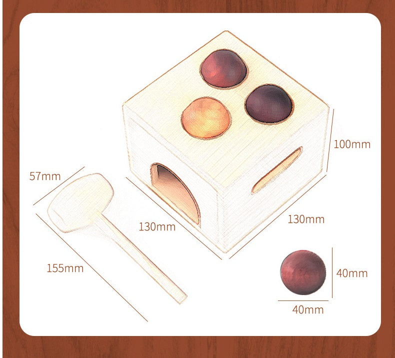 Premium Wooden Ball Pounding Box Pound a Ball Kids Toys