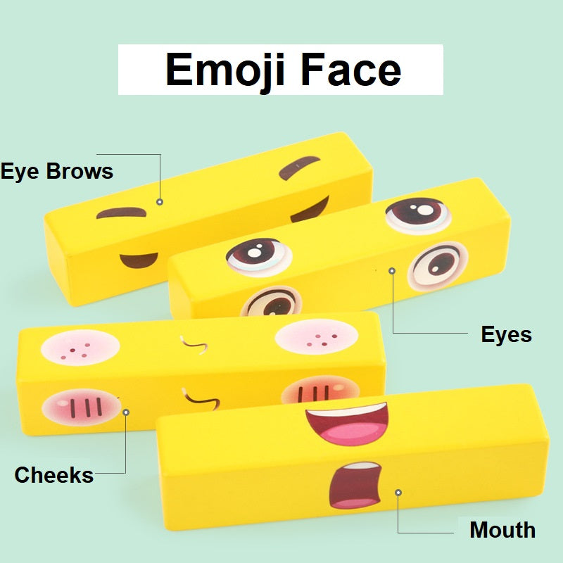 Wooden Board Kids Facial Emotion Emoji Style Expression Learning Puzzle - HAPPY GUMNUT