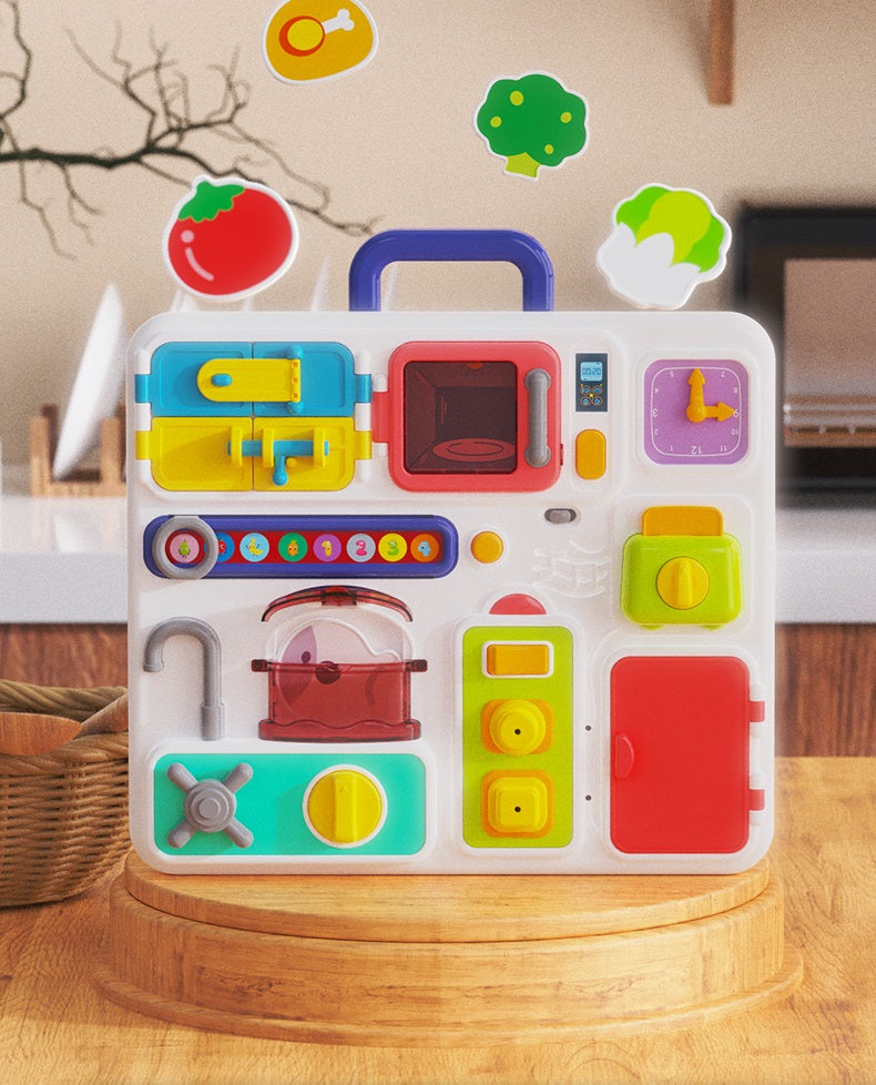 Kids Busyboard with Sounds and Light Lock and Key Door Hinges !