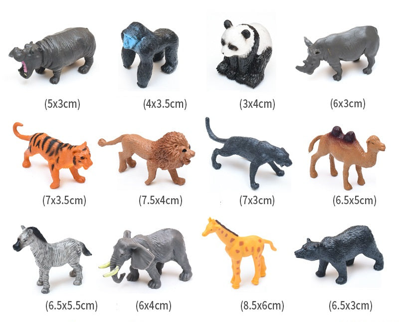 Jungle Animals A PVC Model Figures Set of 12 , Educational Teaching Toy