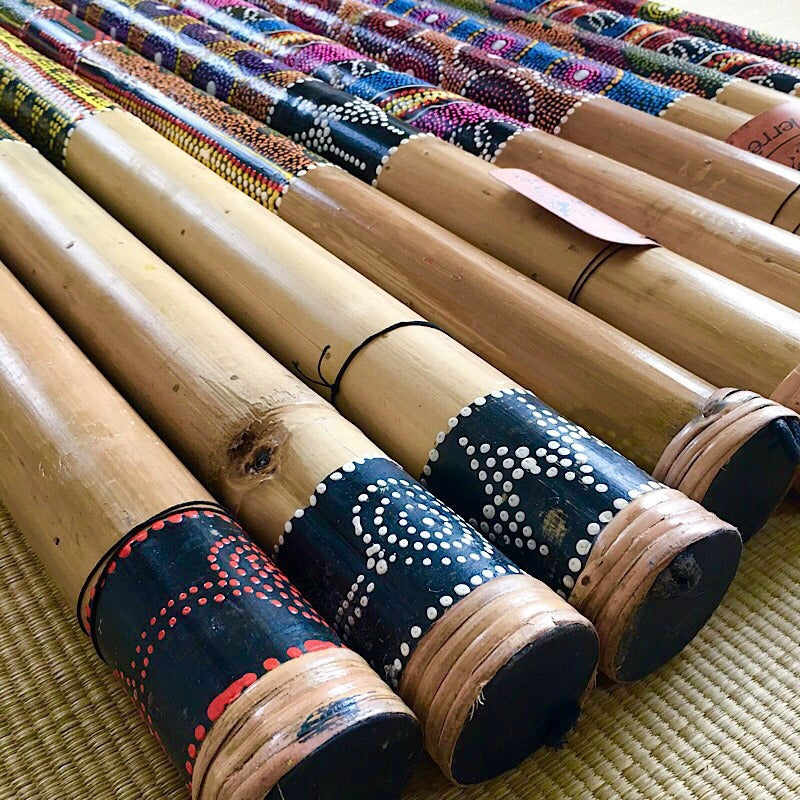 60cm Long Bamboo Painted Rain Stick Decor Sound percussion - HAPPY GUMNUT