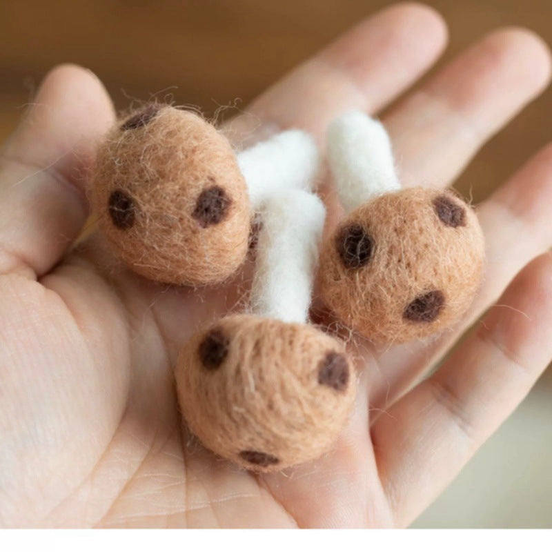 Felt Brown Mushrooms Loose Parts Art and Craft