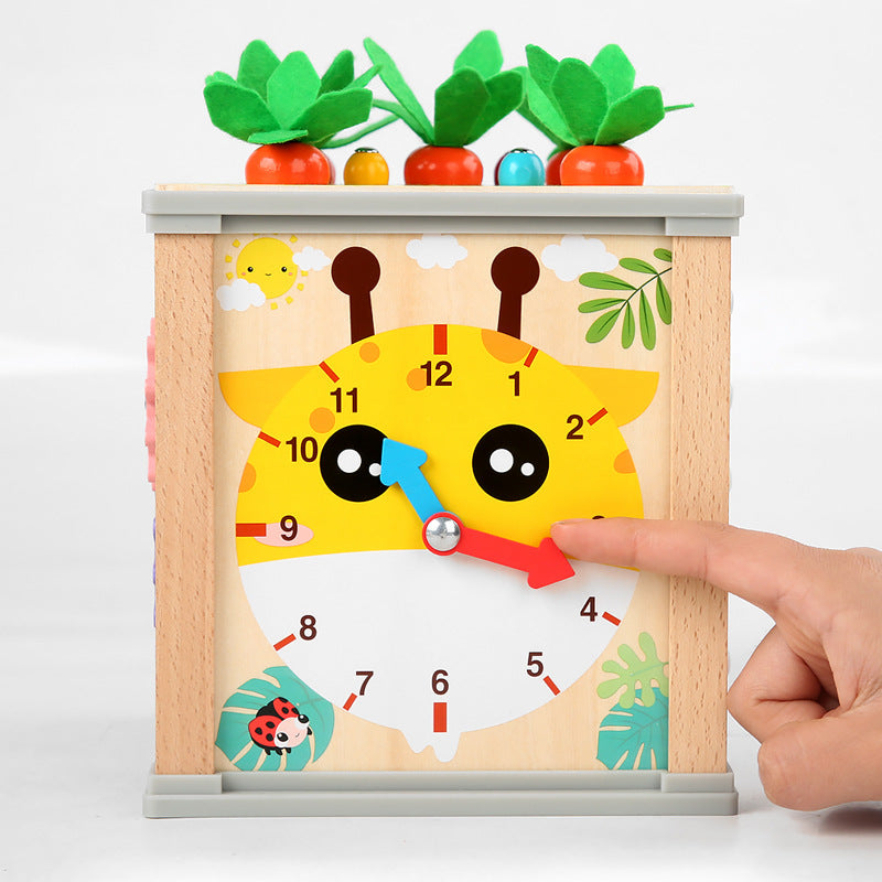 Montessori Inspired 6 in 1 Kids Wooden Toy Activity Box Busy Board Box