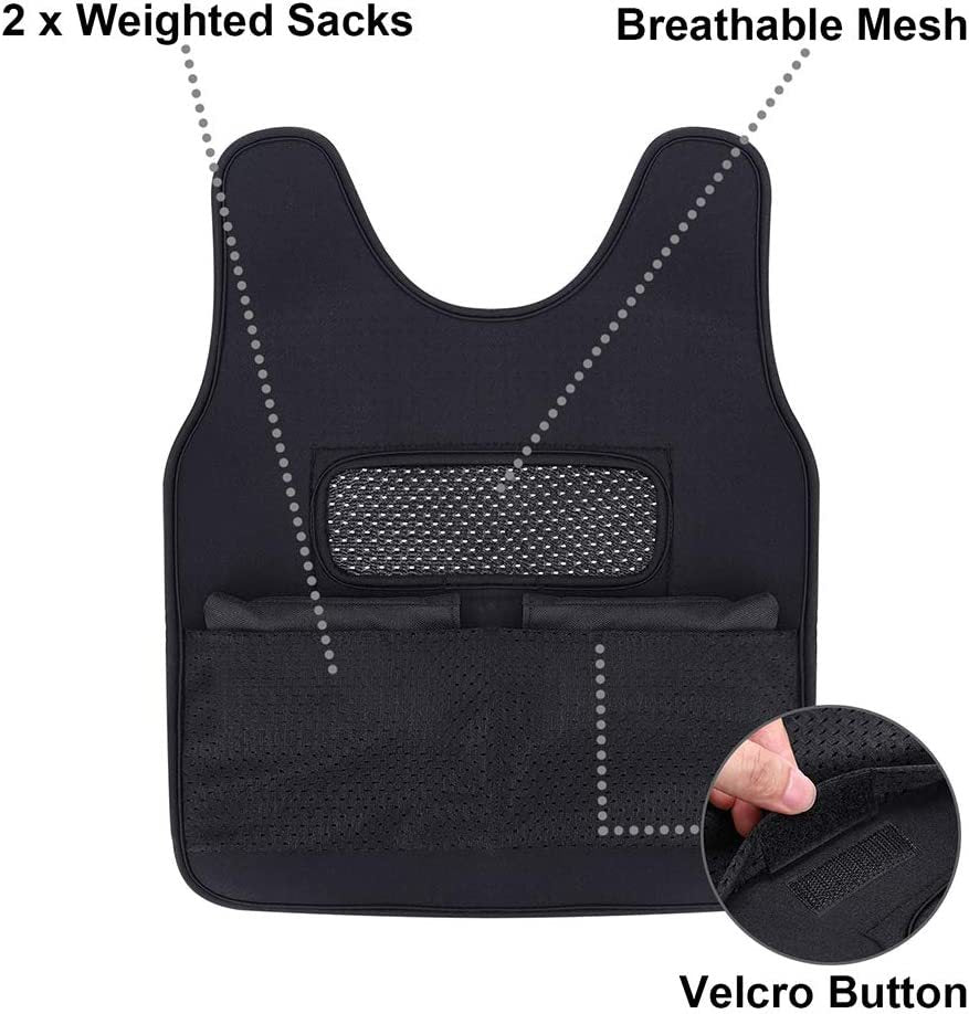 Sensory Compression Pressure Vest With adjustable Weights (BLUE & BLACK)