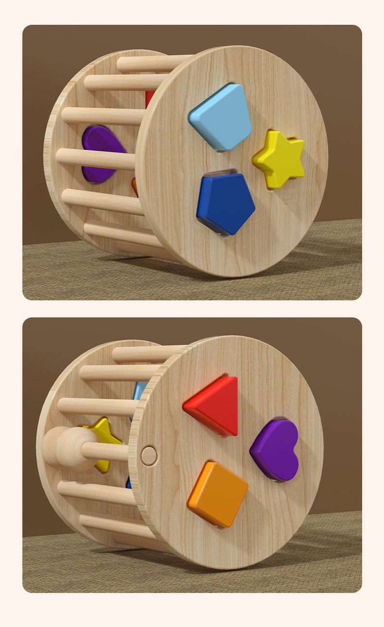 Rolling Shape Sorter Cylinder Cube Toy