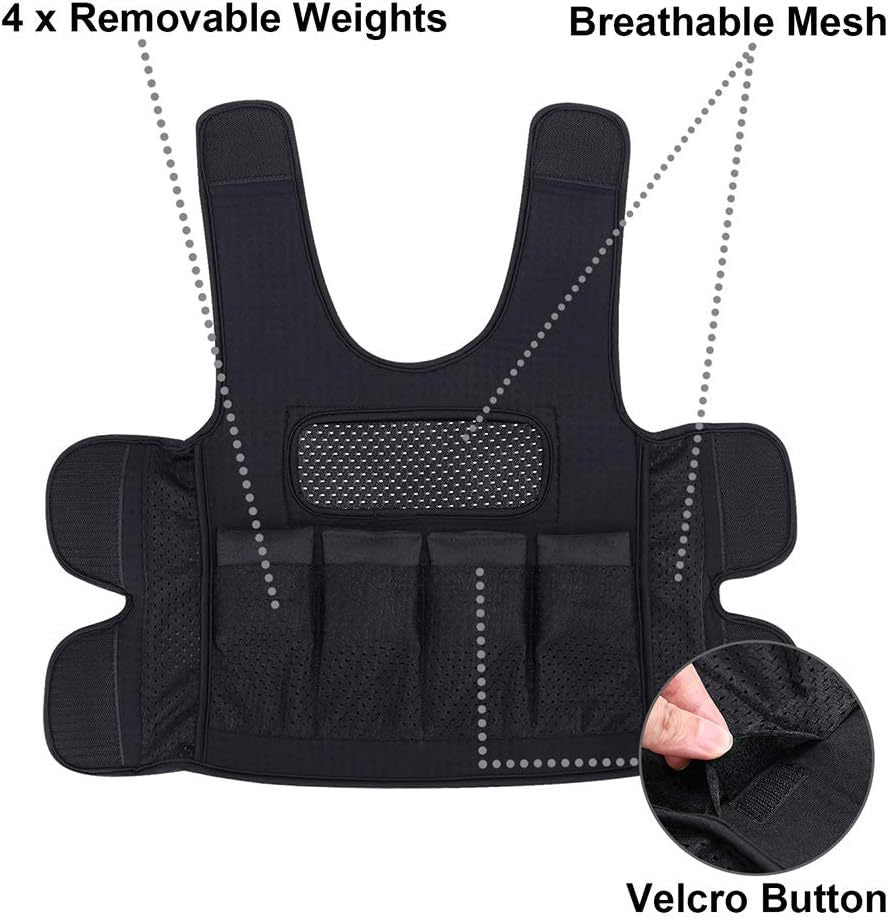 Sensory Compression Pressure Vest With adjustable Weights (BLUE & BLACK)