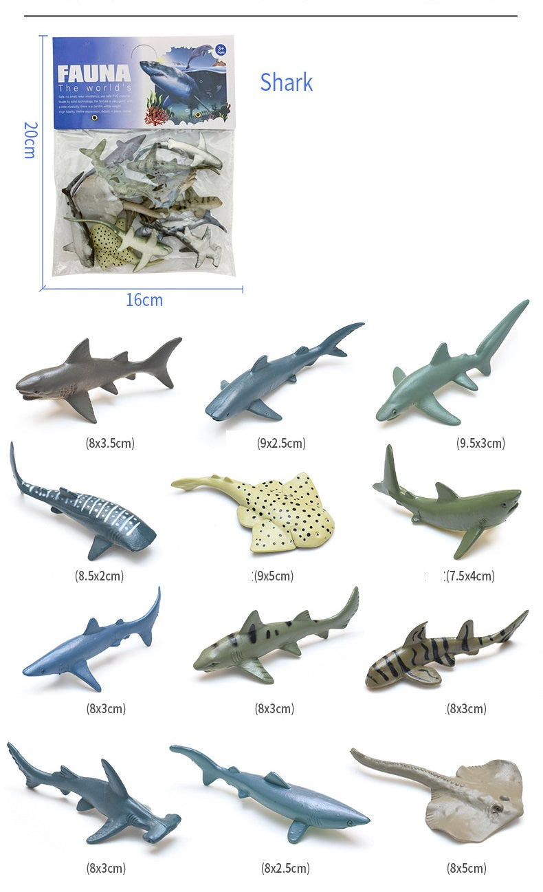 Marine Sharks PVC Model Figures Set of 12 Educational Teaching Toy