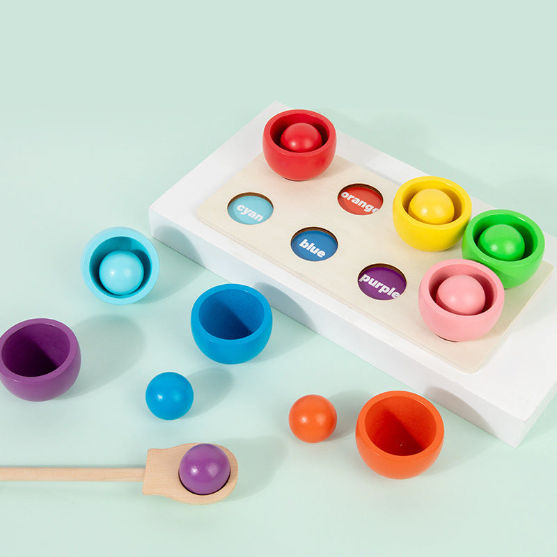 Montessori Colour Sorting Board with Ball and Cups