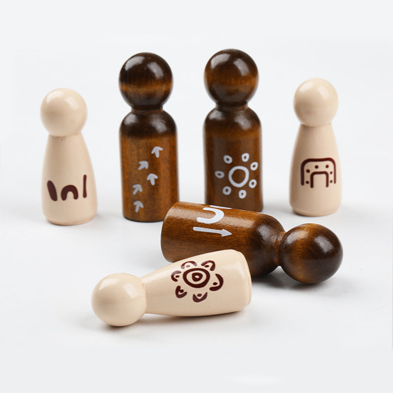 Set of 8 Aboriginal Symbols Dolls Male and Female loose Parts