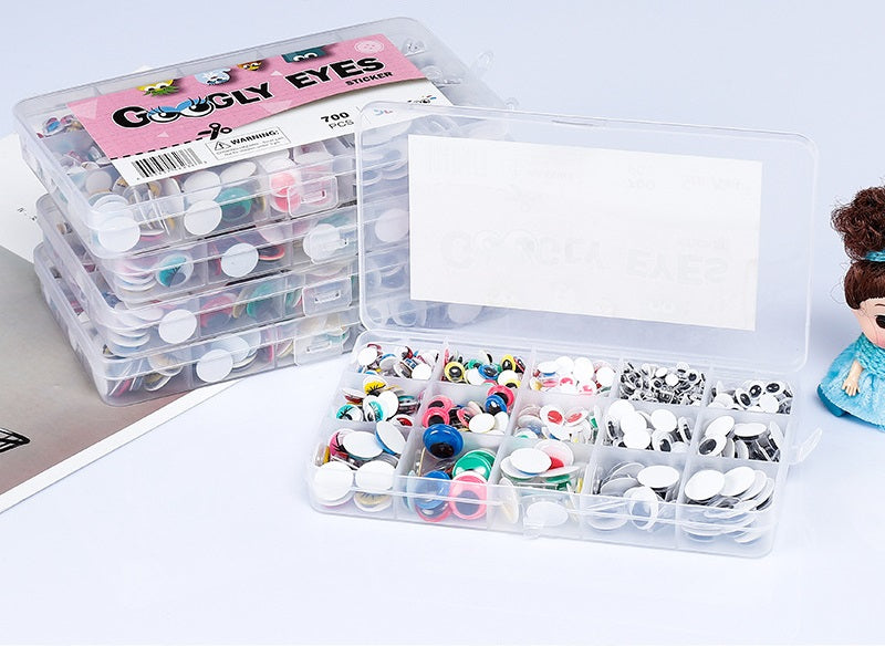Joggle Googly Eyes Adhesive Pack 600 Pcs in Storage Case