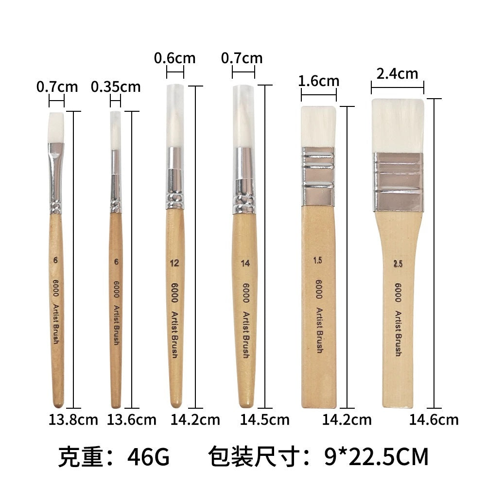 Kids Art Paint Brush Bundle 6 Piece