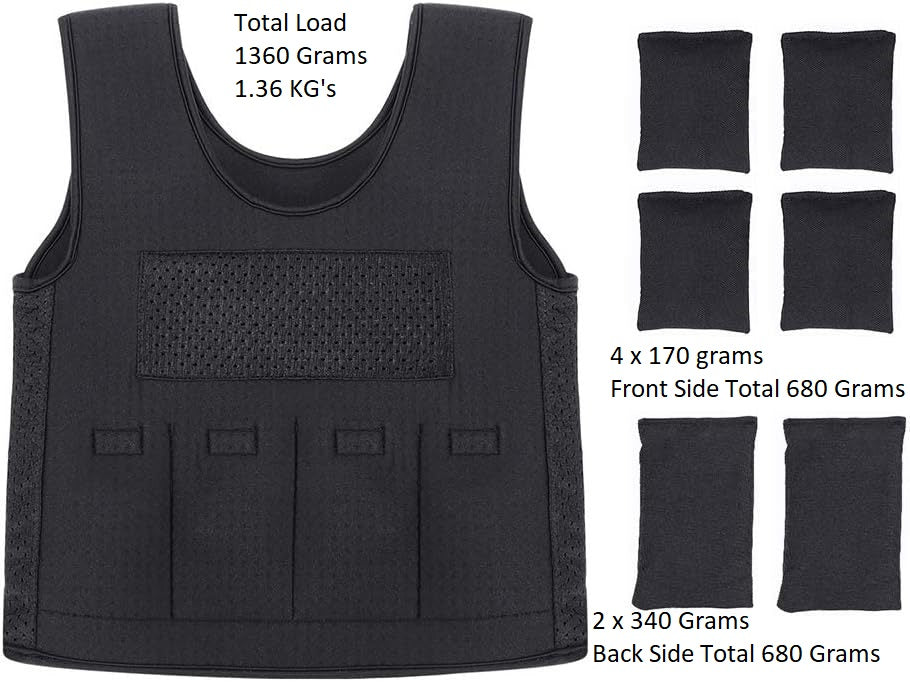 Sensory Compression Pressure Vest With adjustable Weights (BLUE & BLACK)