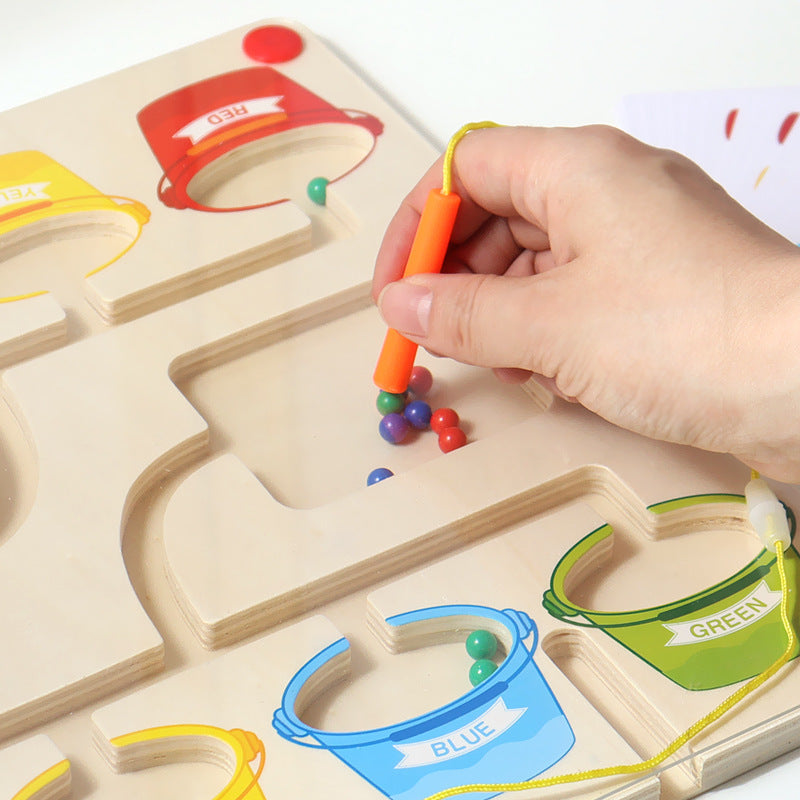 Montessori Magnetic Pen Sliding Colour Number Sorting Busy Board 2 sided