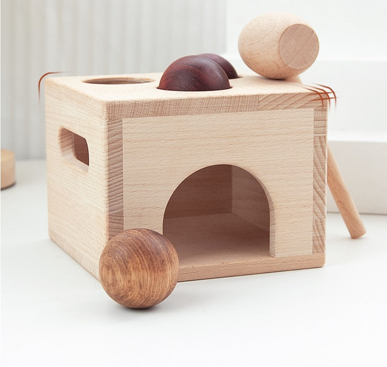 Premium Wooden Ball Pounding Box Pound a Ball Kids Toys