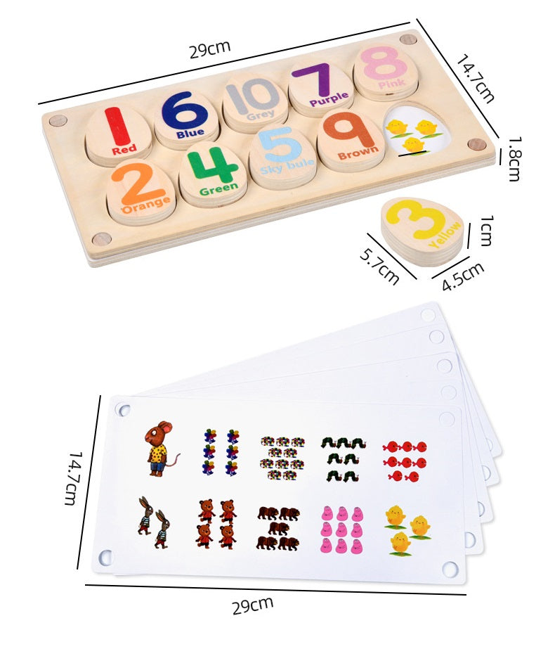 Montessori Wooden Egg Colour Sorting Puzzle With Interchangeable Tray Activity with flash cards - HAPPY GUMNUT