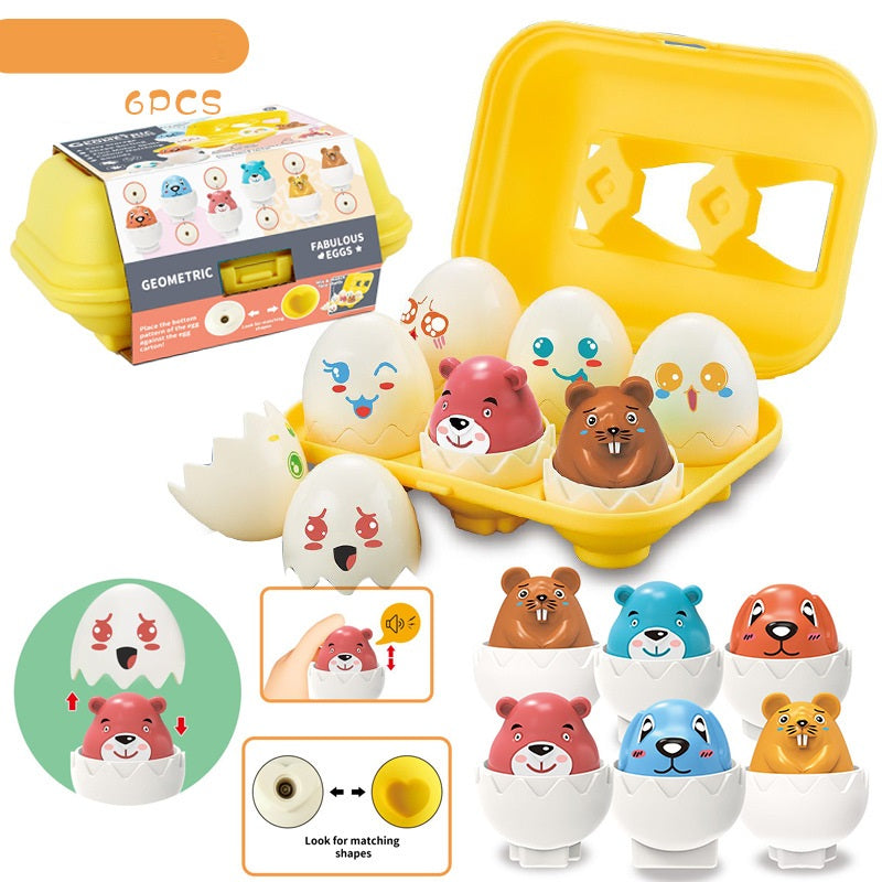 Hide & Squeak Eggs Colour Shape Sorting Matching Toy Eggs