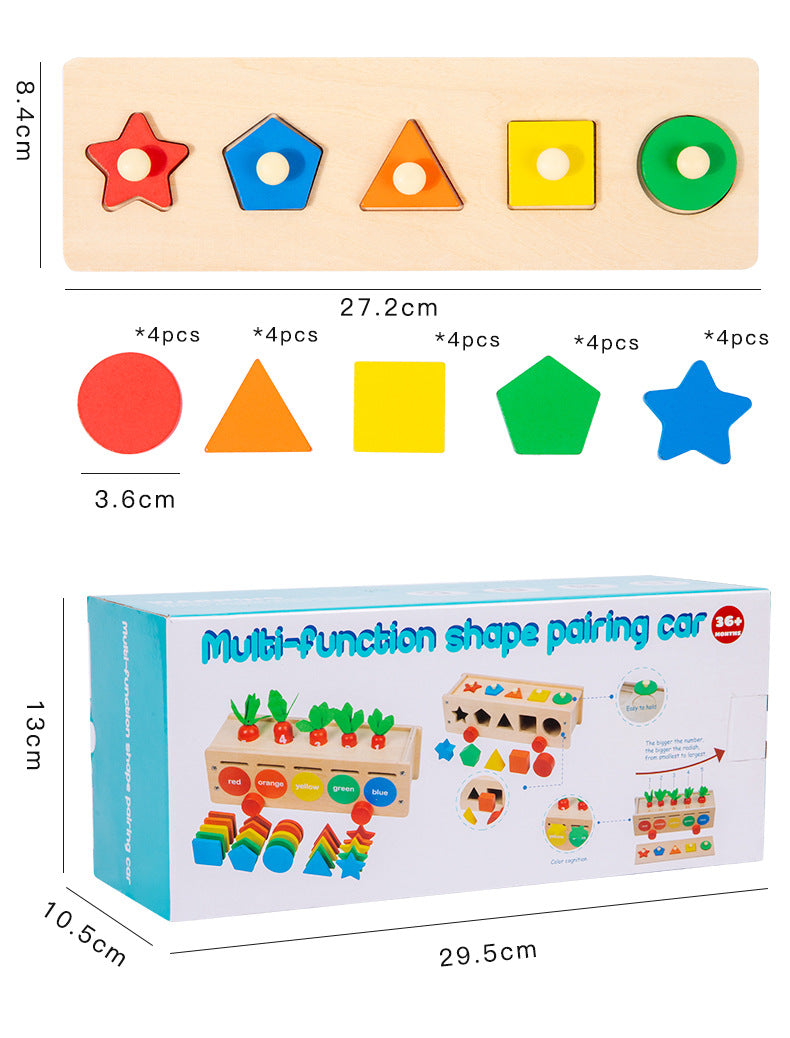 5 in 1 Classifcation Colour Shape Sorting Box Montessori inspired Kids Wooden Toy