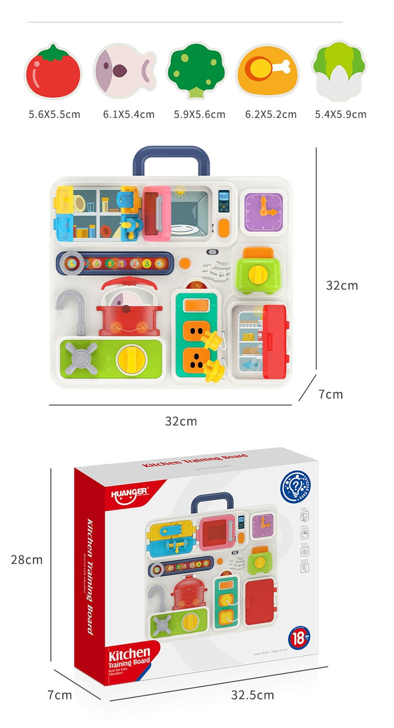 Kids Busyboard with Sounds and Light Lock and Key Door Hinges !