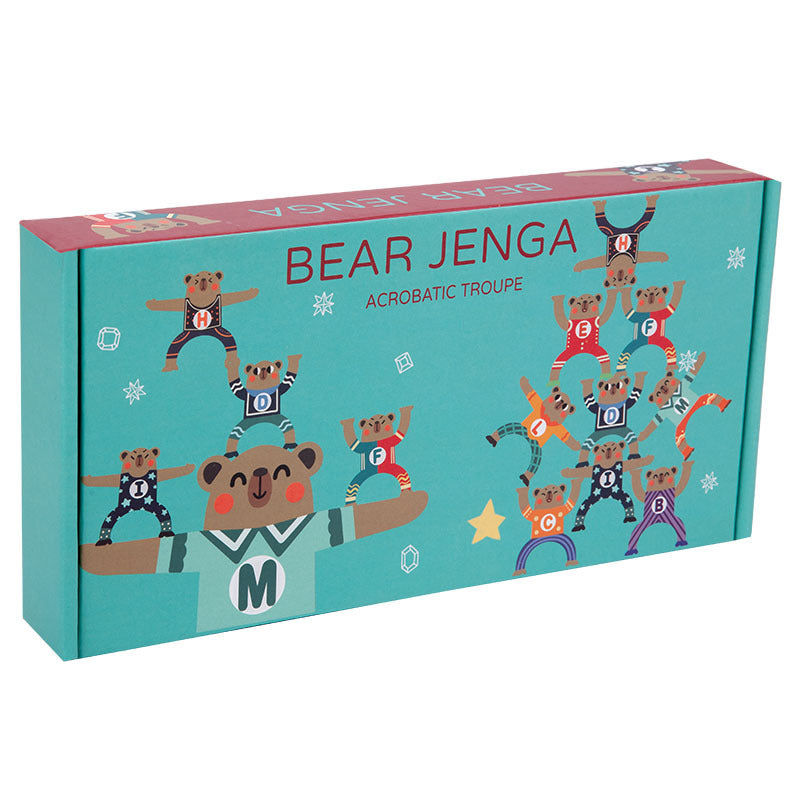 Wooden Set of 13 Alphabet Balancing Stacking Bear Blocks - HAPPY GUMNUT