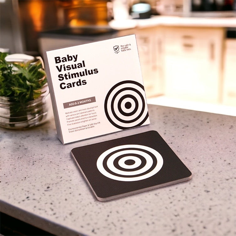 Baby Montessori Visual Stimulation Black White High Contrast Flash Cards 0-3 or 3-6 months You pick - HAPPY GUMNUT