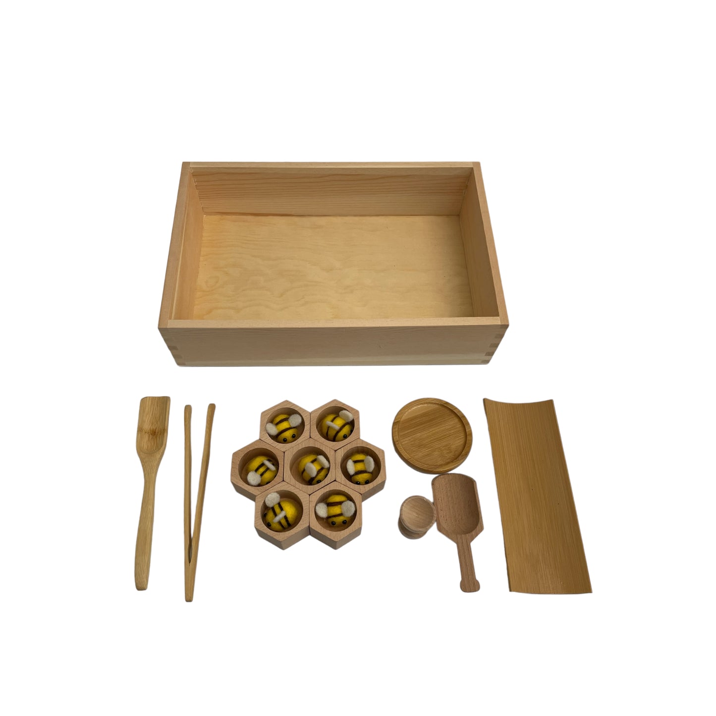 22 Piece Natural Sensory Beehive Sensory Bin Tool Kit - HAPPY GUMNUT