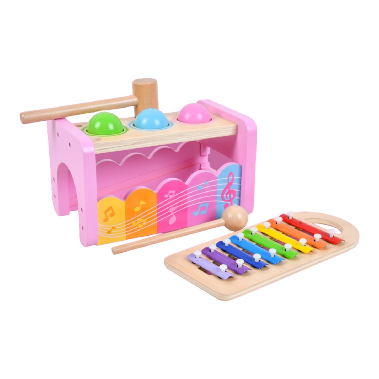 3 Balls Knocking Case With removable Xylphone Chime Kids Pound & Tap Bench - HAPPY GUMNUT