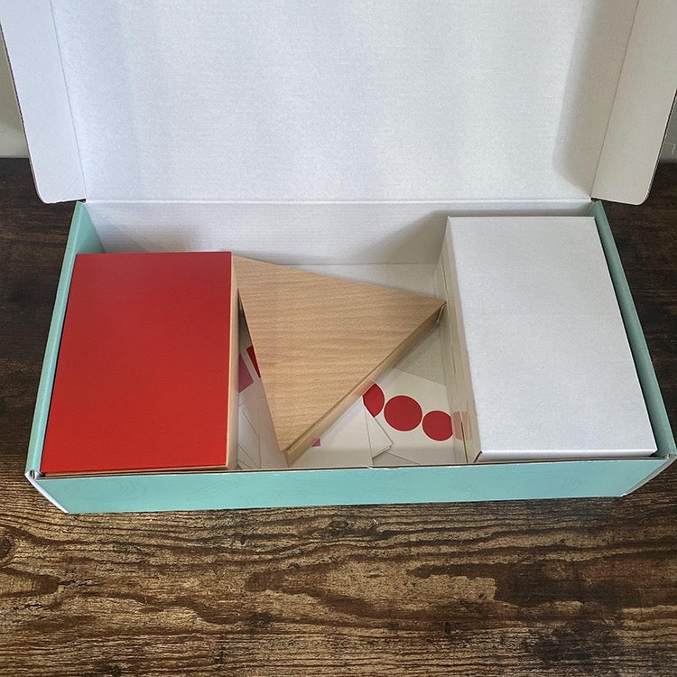 Montessori Sensorial Activiies Kit Pink Tower ,Knobless Cylinder and Triangular Box Visual Sense - HAPPY GUMNUT