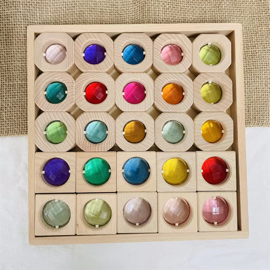 Large Sparkling Gem blocks with Tray Large Acrylic See Through 25 Gem Stones MIX