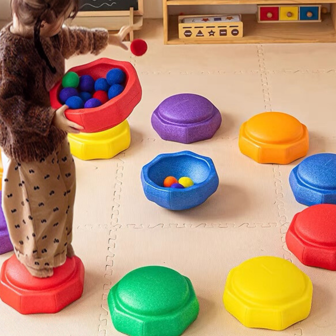 Rainbow Or Pastel Kids Jumbo Stepping Stones EPP Stacking Blocks Toy Balancing Obstacle Beams/Boards